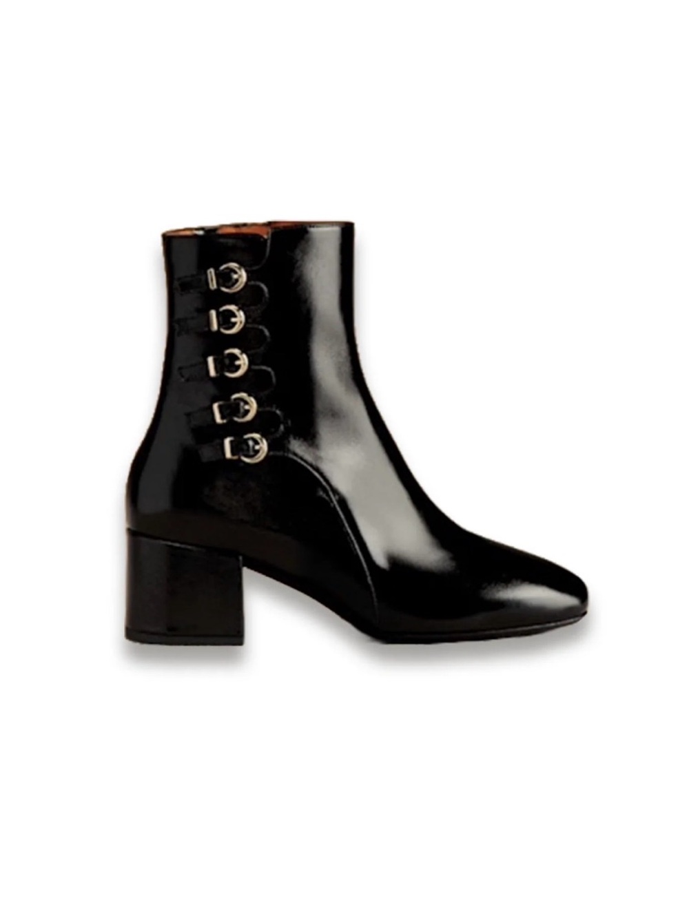 Sezane Leonie Mid Boots Patent Black - Size 8 EUC - Picture 7 of 7